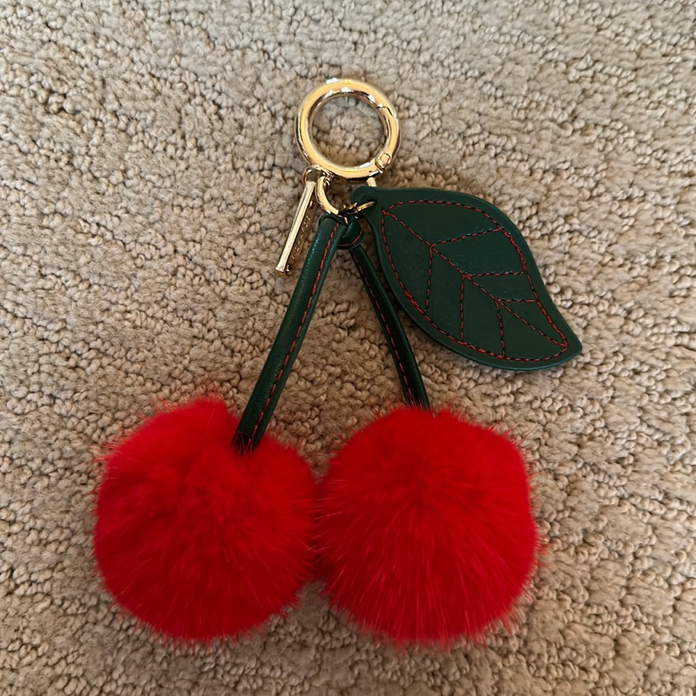 Linda fur cherry bag charm